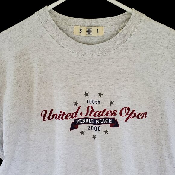 100th UNITED STATES OPEN Golf Tee T Shirt Pebble Beach 2000 Heather Gray Large - Picture 8 of 10